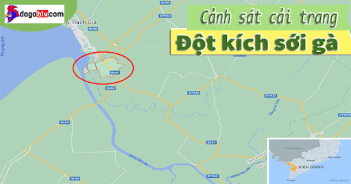 Xã Vĩnh Hòa Hiệp (khoanh đỏ) ở huyện Châu Thành, Kiên Giang. Ảnh: Google Maps.