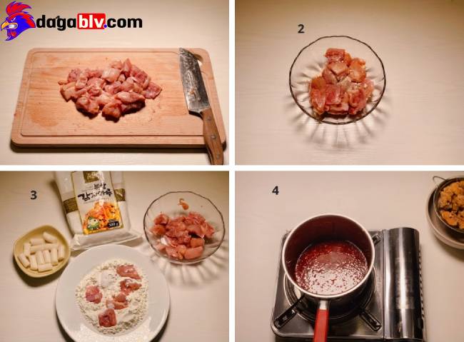 Sơ chế các nguyên liệu nấu gà sốt chua ngọt Hàn Quốc