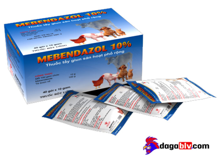 Thuốc tẩy giun Mebendazol cho gà